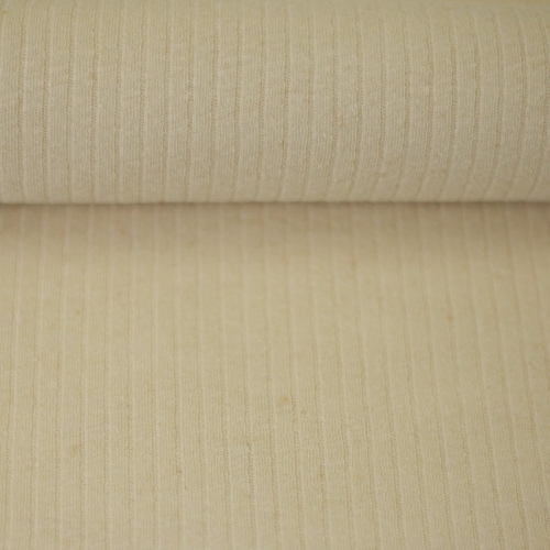 Rippstrick - Rippjersey - Leinen - Baumwolle - natur